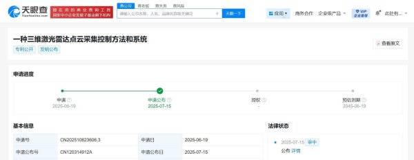 财盛证券 宇树科技公布激光雷达测控专利